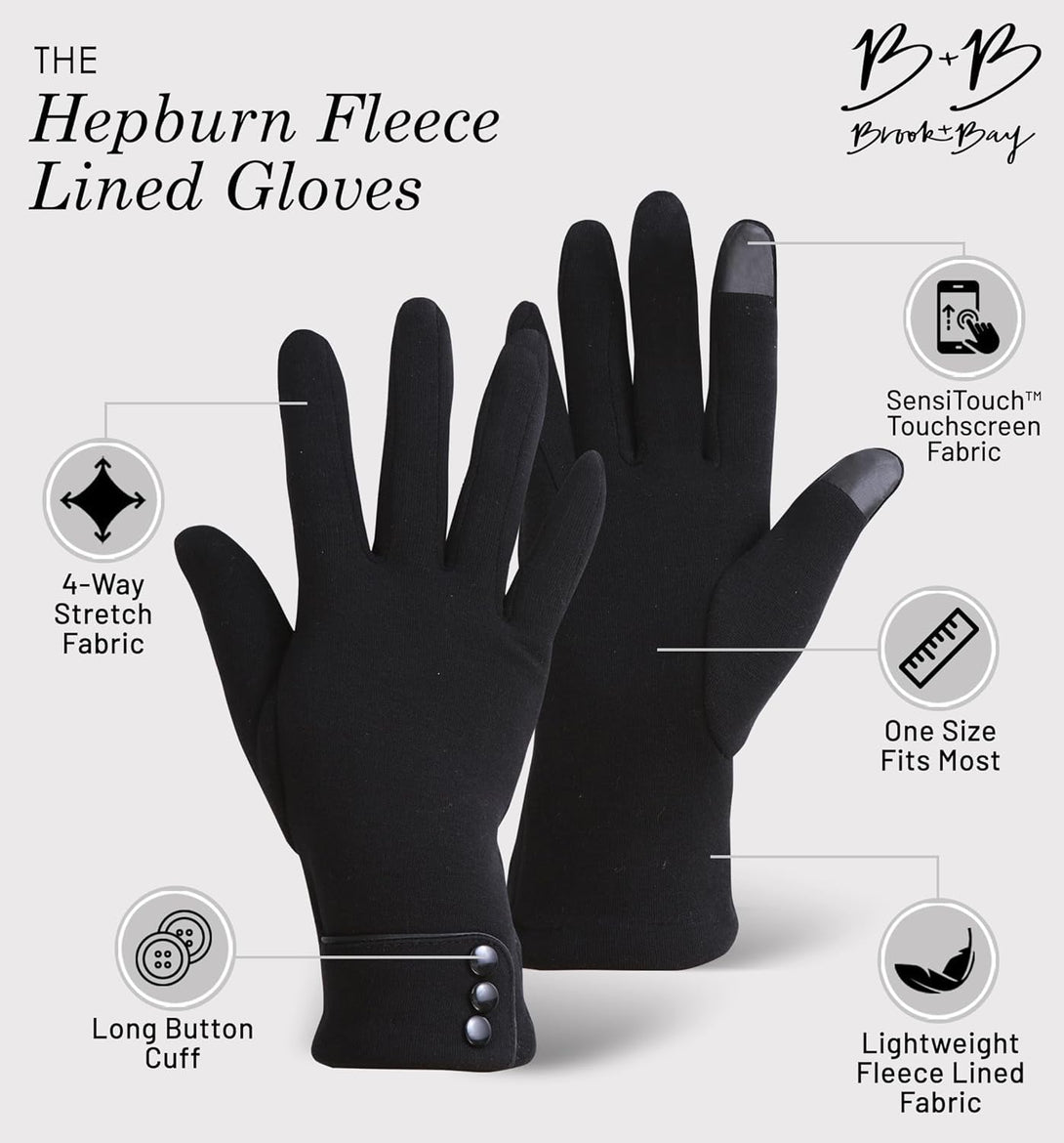 Brook + Bay Women'S Cold Weather Gloves - Touchscreen Fleece Gloves for Texting