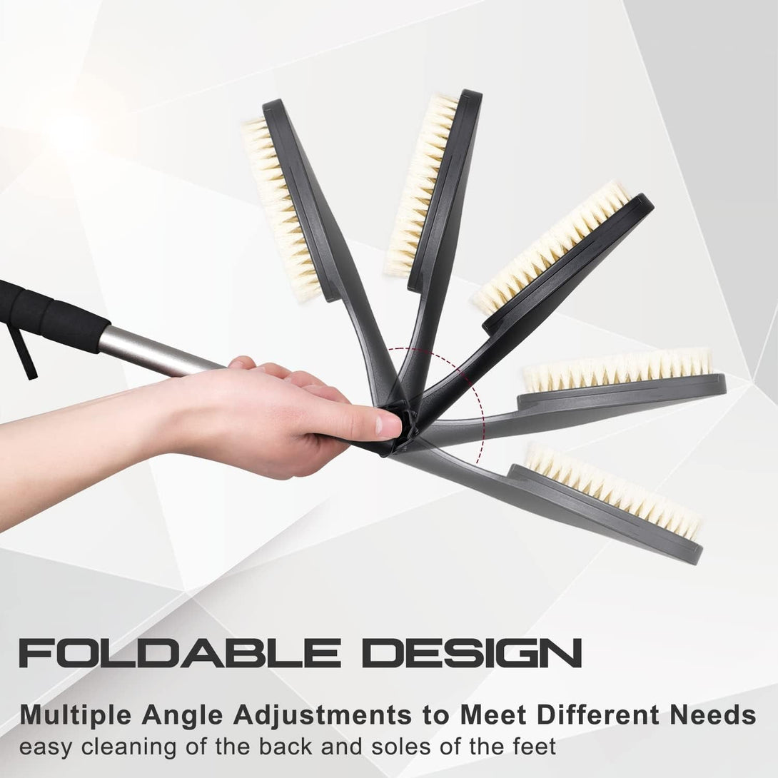 EASACE Body Brush for Back, Long Handle Bath Brush for Showering, Adjustable Head Back Scrubber, Shower Brush with Soft Bristles for Wet or Dry