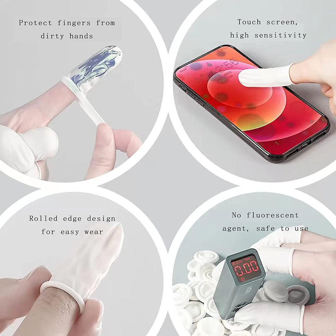 Disposable Latex Finger Cots, Protect Fingers, Anti-Static Industrial Medium Finger Cots, Finger Sleeve Thumb Protector Fingertip Protector Thumb Cover(Approx.420 PCS)