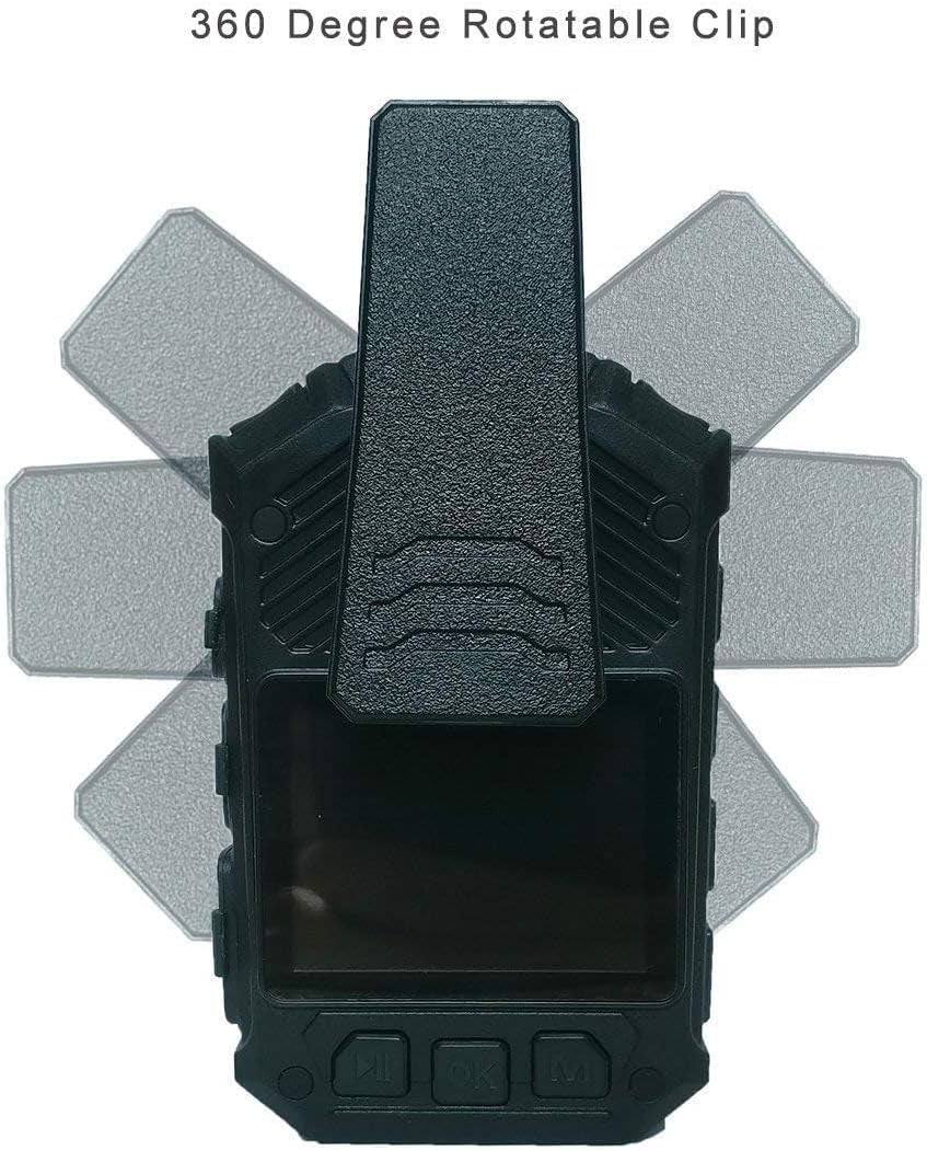 MIUFLY 1296P HD Police Body Camera with 2 Inch Display, Night Vision, Built in 32G Memory and GPS for Security