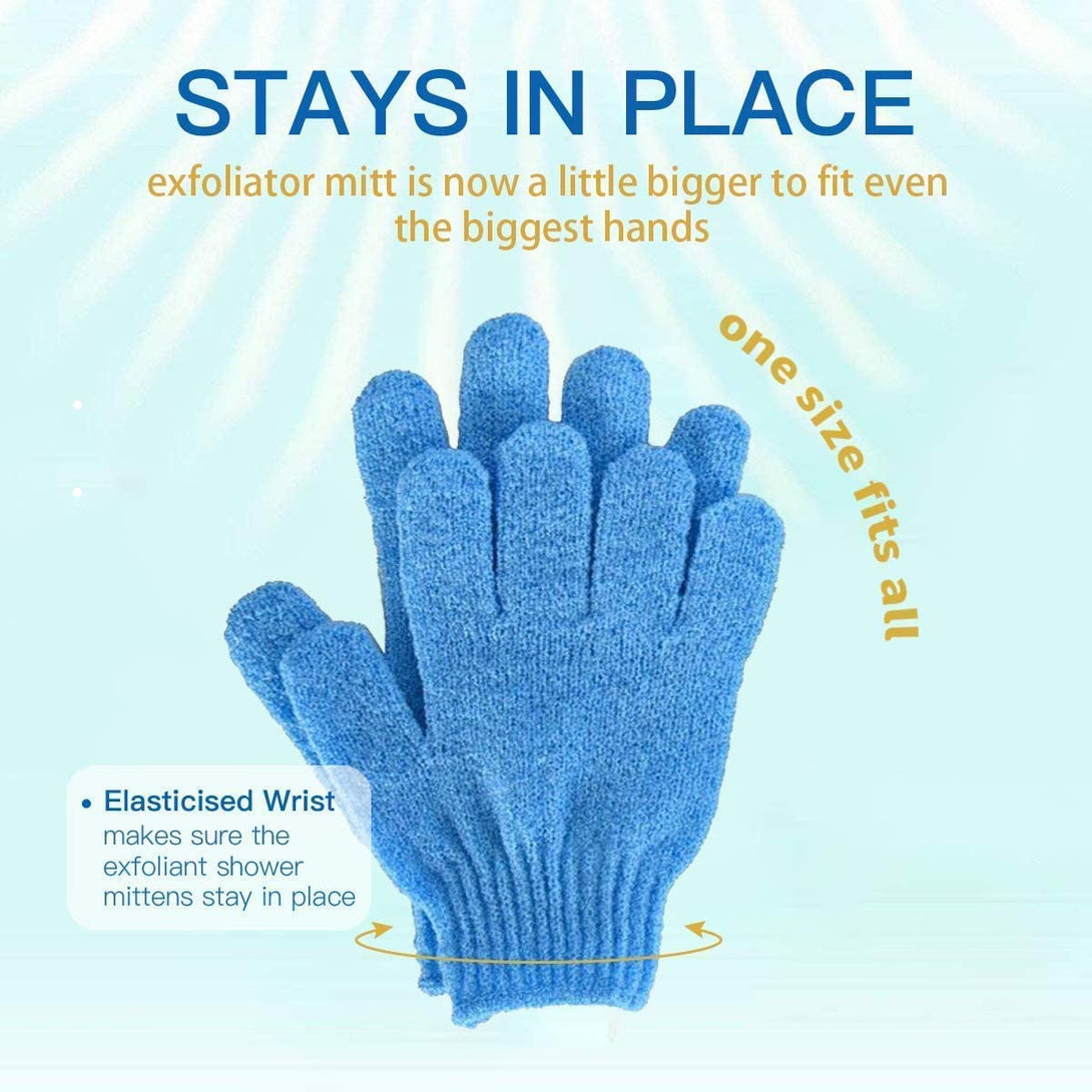 8 PCS ROTOPATA Deep Exfoliating Gloves Mitt with Hanging Loop for Shower, Spa, Body Scrubs, Dead Skin Cell Remover Bathing Accessories