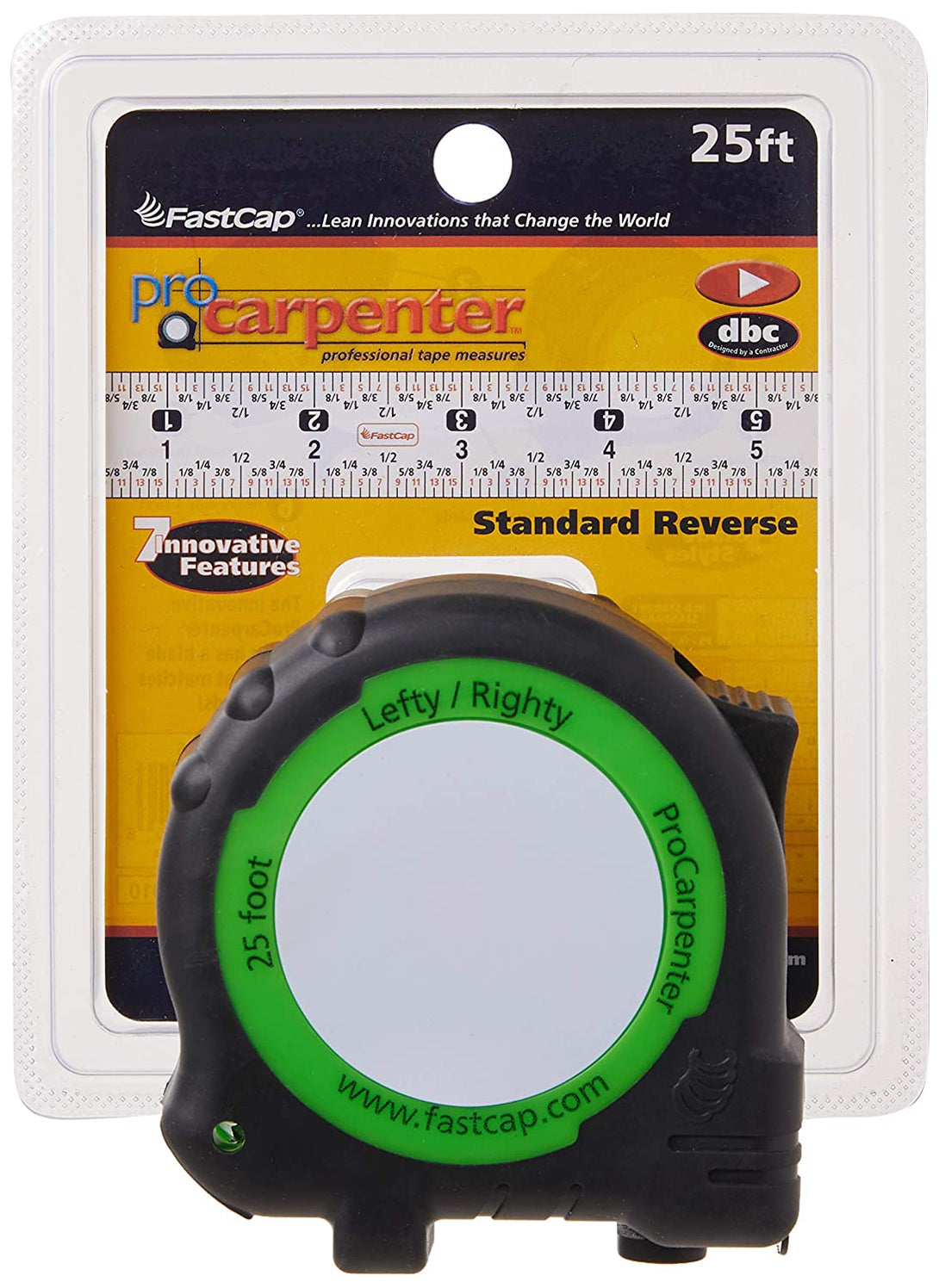 Fastcap PSSR-25 25-Foot Procarpenter Lefty/Righty Standard Measuring Tape