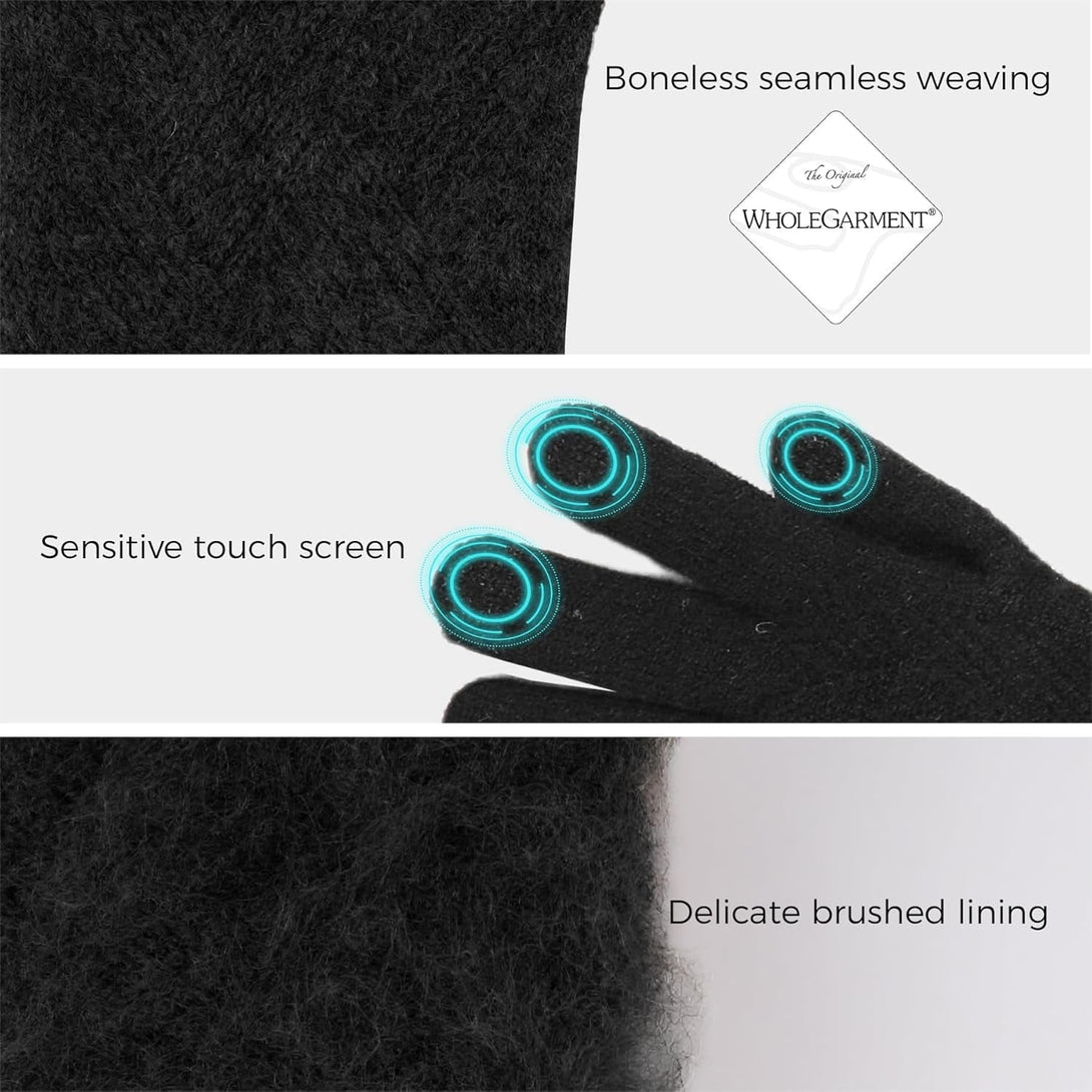 Winter Gloves for Women Warm Touch Screen Friendly Thermal Knit Elastic Soft Wool Glove for Cold Weather