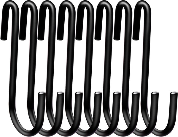 24 Pack ESFUN 3 Inch Heavy Duty S Hooks Black Pan Pot Holder Rack Hooks S Shaped Hanging Hooks Hangers for Kitchenware Spoons Pans Pots Utensils Clothes Bags Towels Plants