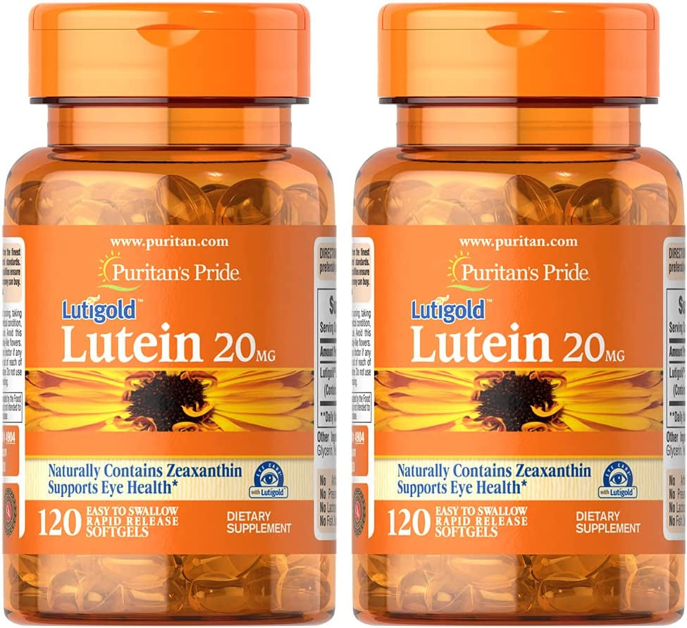 Puritan'S Pride Lutein and Zeaxanthin Supplements for Eyes, Zeaxanthin 800Mcg plus Lutein 20Mg Once Daily Softgels, 240 Day Supply - 120 Count (Pack of 2) (Package May Vary)