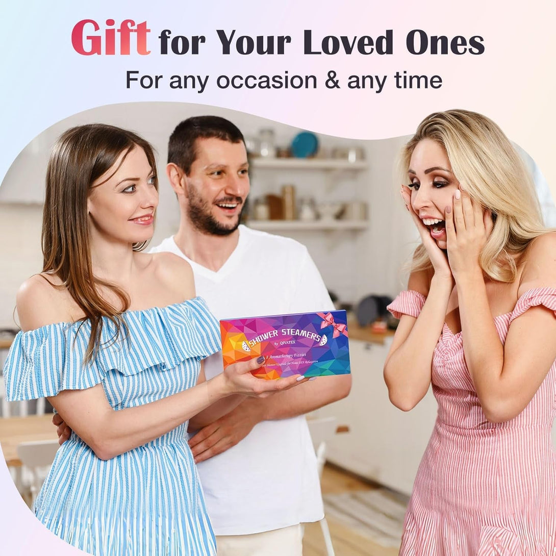 Shower Steamers Aromatherapy, Birthday Gifts for Women Wife Teen Girls Mom, Natural Essential Oil Home SPA Self Care Stress Relief Shower Bombs (8 Pack)