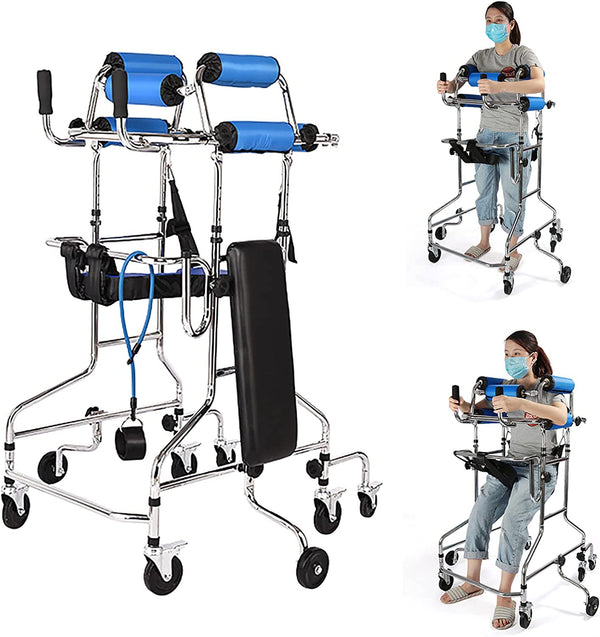 Adult Walker for Seniors Hemiplegia Rehabilitation Standing Frame,Standing Walker,Anti Recline, Lower Limb Training,Adjustable Height,Walker Aid for the Disabled,Suitable for People of 58-71 In