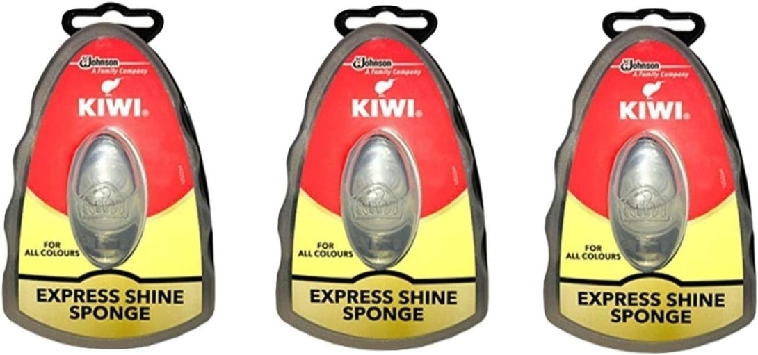 Kiwi Express Shoe Shine Sponge, Neutral, 0.2 Fl Oz (Pack of 3)