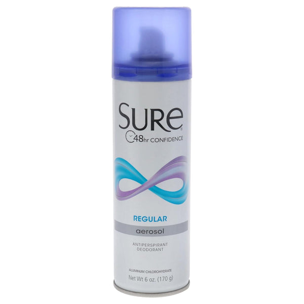 Sure Regular Scent Aerosol Antiperspirant and Deodorant - 48-Hour Protection Deodorant for Men and Women - Fast Drying Spray Deodorant - 6 Oz (Pack of 3)