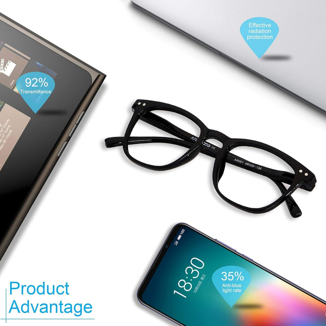 ANDWOOD Blue Light Blocking Glasses Women Men Computer Small Face Clear Bluelight Blocker Eyeglasses Frame