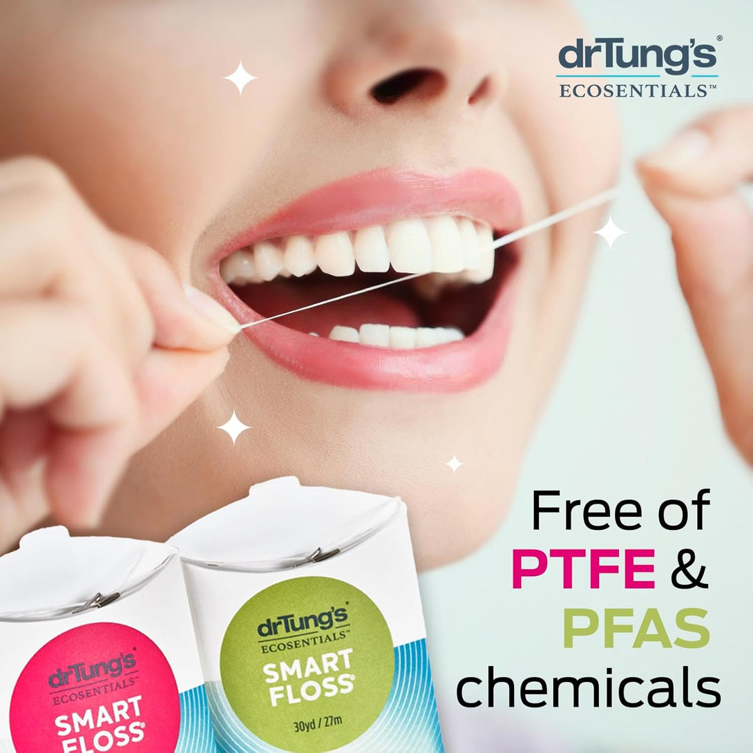 Drtung'S Smart Floss - Natural, PTFE & PFAS Free Floss, Gentle on Gums, Expands & Stretches, BPA Free Floss - Natural Dental Floss Cardamom Flavor (Pack of 2)