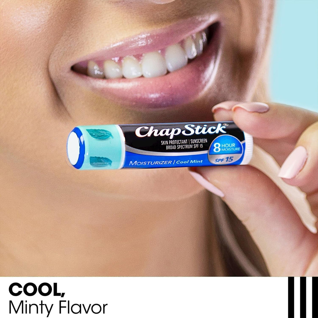 Chapstick Moisturizer 2-In-1 Lipcare SPF 15, Original, Black Cherry, Cool Mint, 3-Pack – Sunscreen Lip Balm with Aloe Vera and Vitamin E, 0.15 Oz Ea