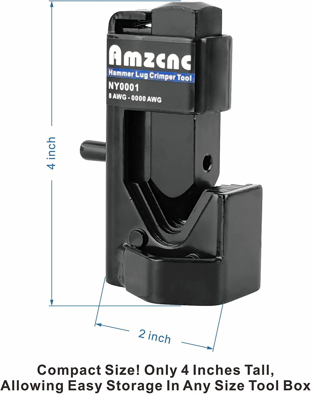 AMZCNC Hammer Lug Crimper Tool - 0000 AWG Battery and Welding Cables( 8 AWG to 4/0 Wire Gauge)