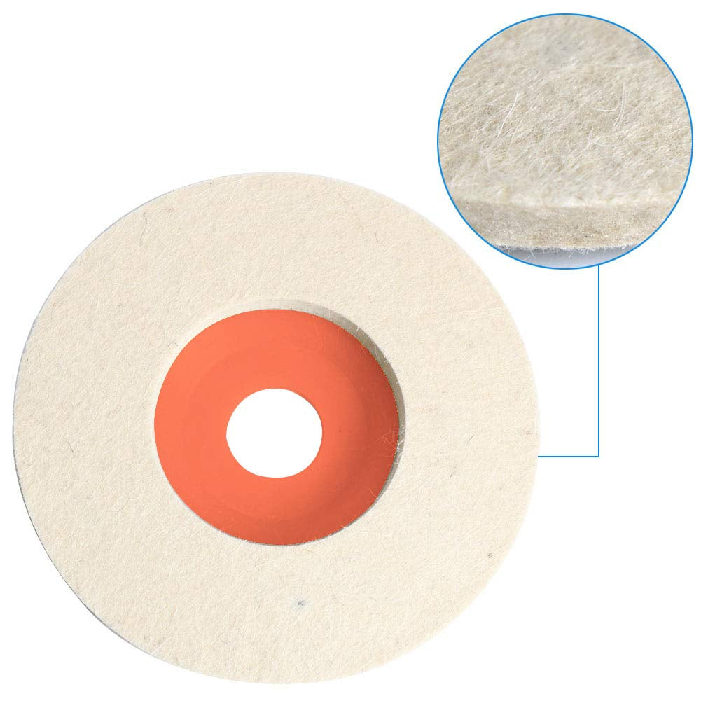 4.5" X 7/8" Inch Wool Felt Disc Polishing Buffing Wheel Pad (4.5 Inch 7Pcs)