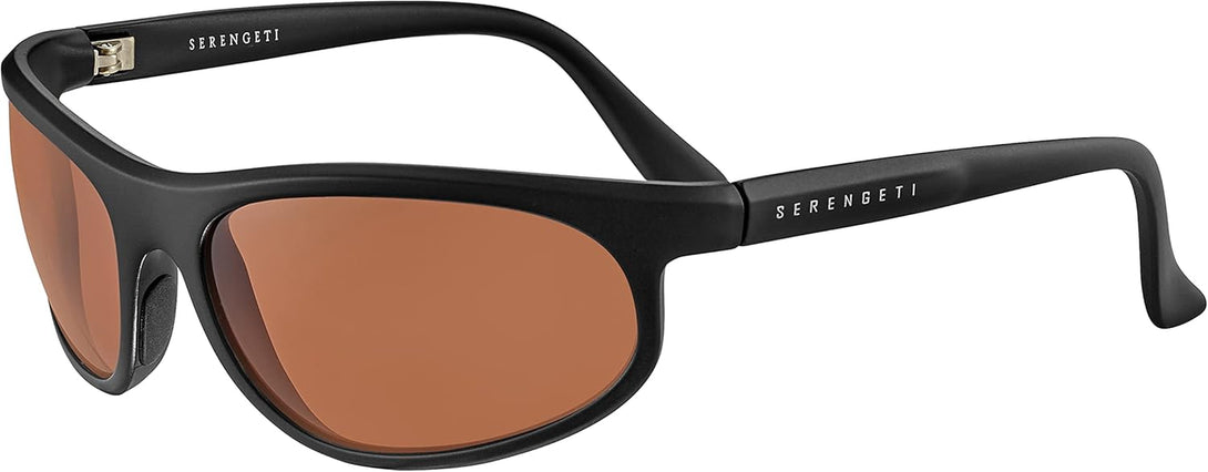 Serengeti Summit Drivers Wrap around Sunglasses for Men - Lightweight and Comfortable Matte Black Men’S Sunglasses with Mineral Glass Lenses and Photochromic UV Protection