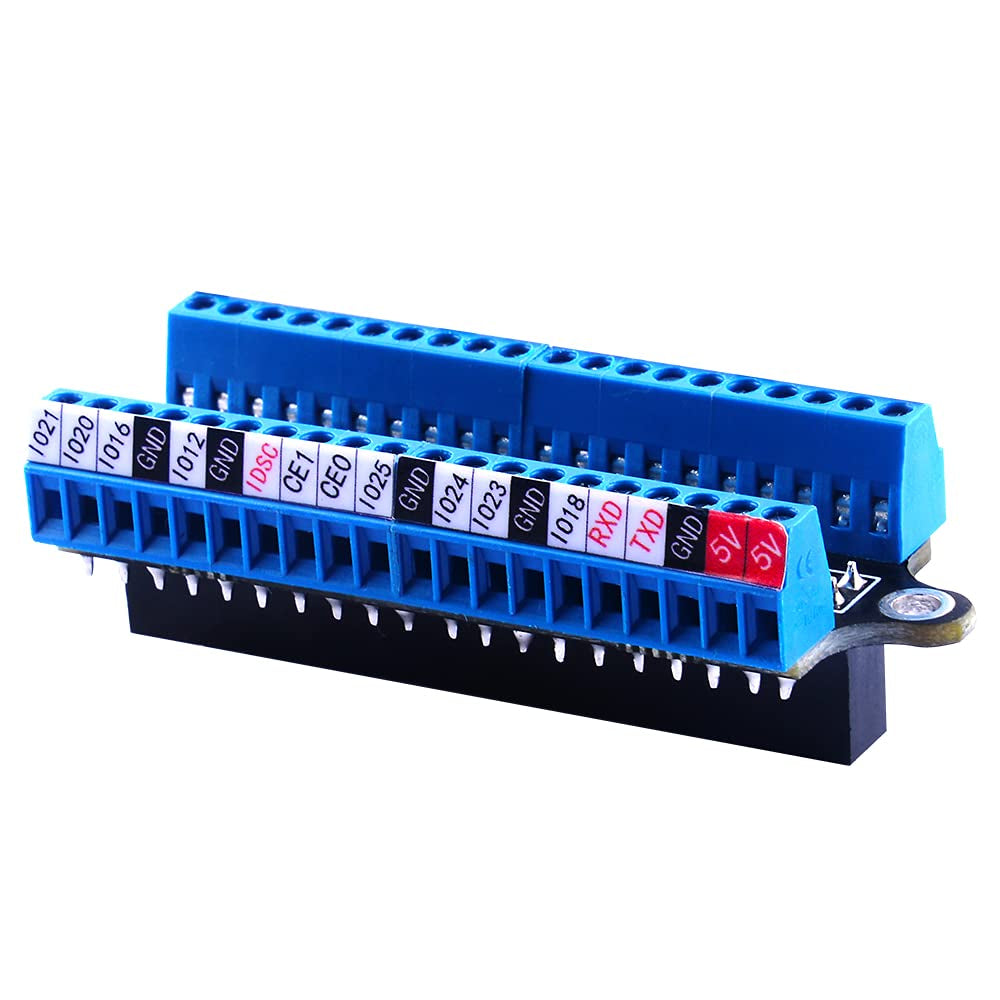 Geeekpi Micro GPIO Terminal Block Breakout Board Module for Raspberry Pi, GPIO Expansion Board Micro Connector for Raspberry Pi 4B/3B+/3B/2B/Pi Zero/Pi Zero W/Pi Zero 2 W