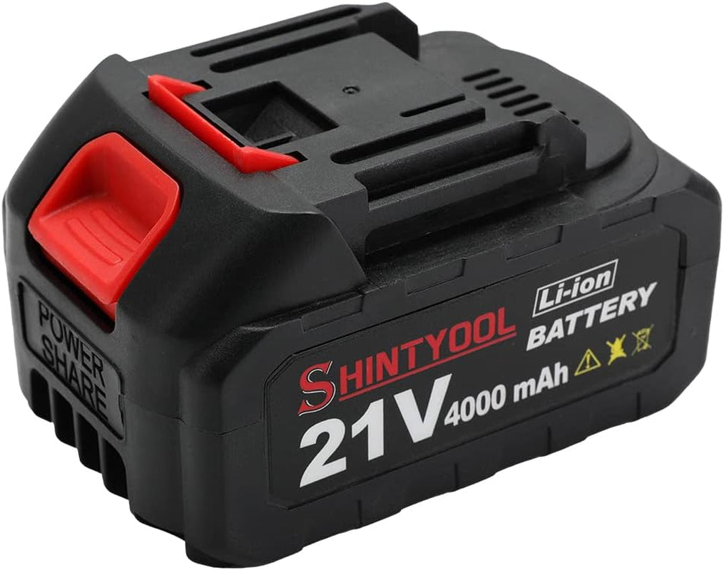 21V Lithium Battery - 4.0 Ah Battery with Charger Adapter Led Indicator Compatible with Leaf Blower