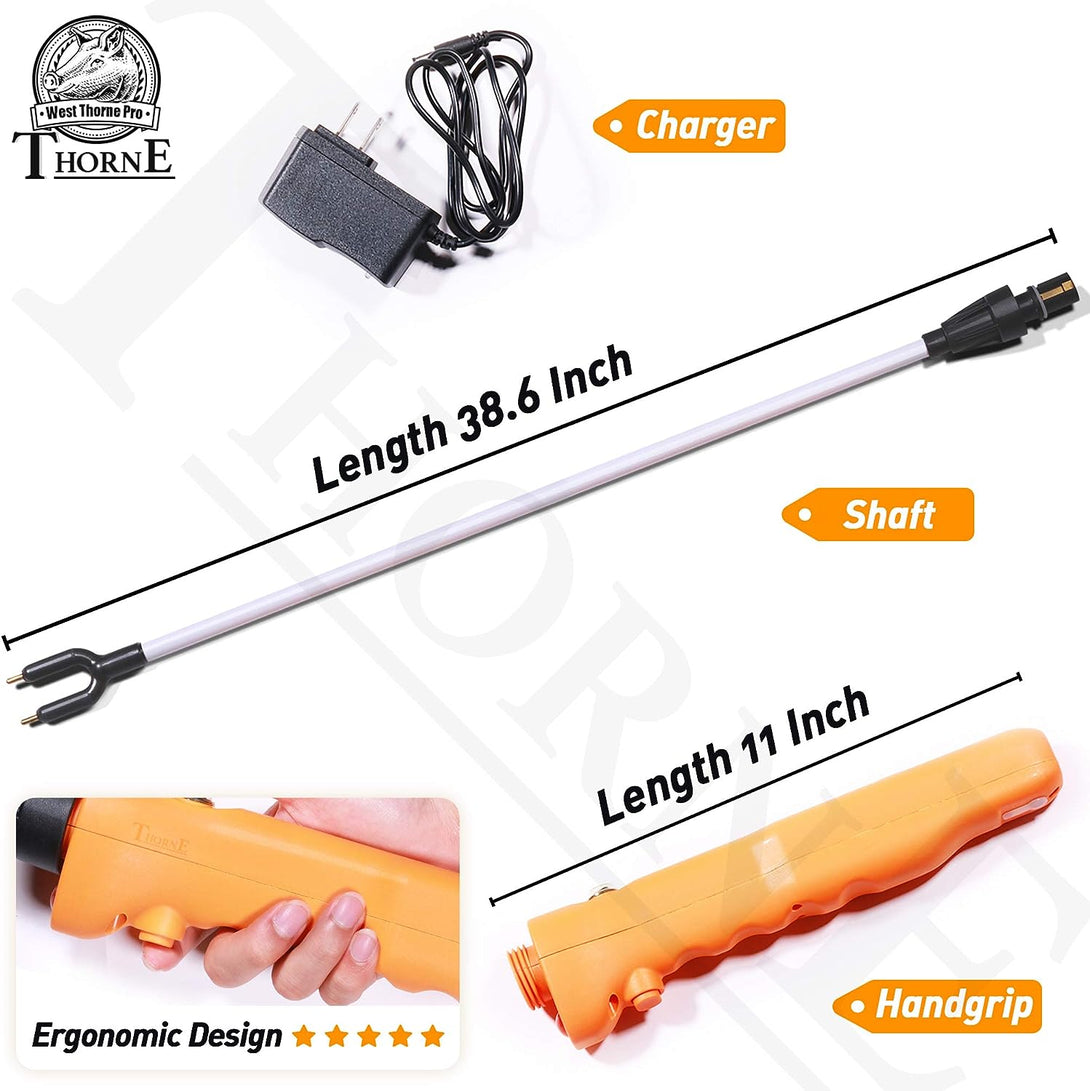 Cattle Prod, Newest Waterproof Cattle Prod Stick with LED Light, Rechargeable Electric Livestock Prod, X Series