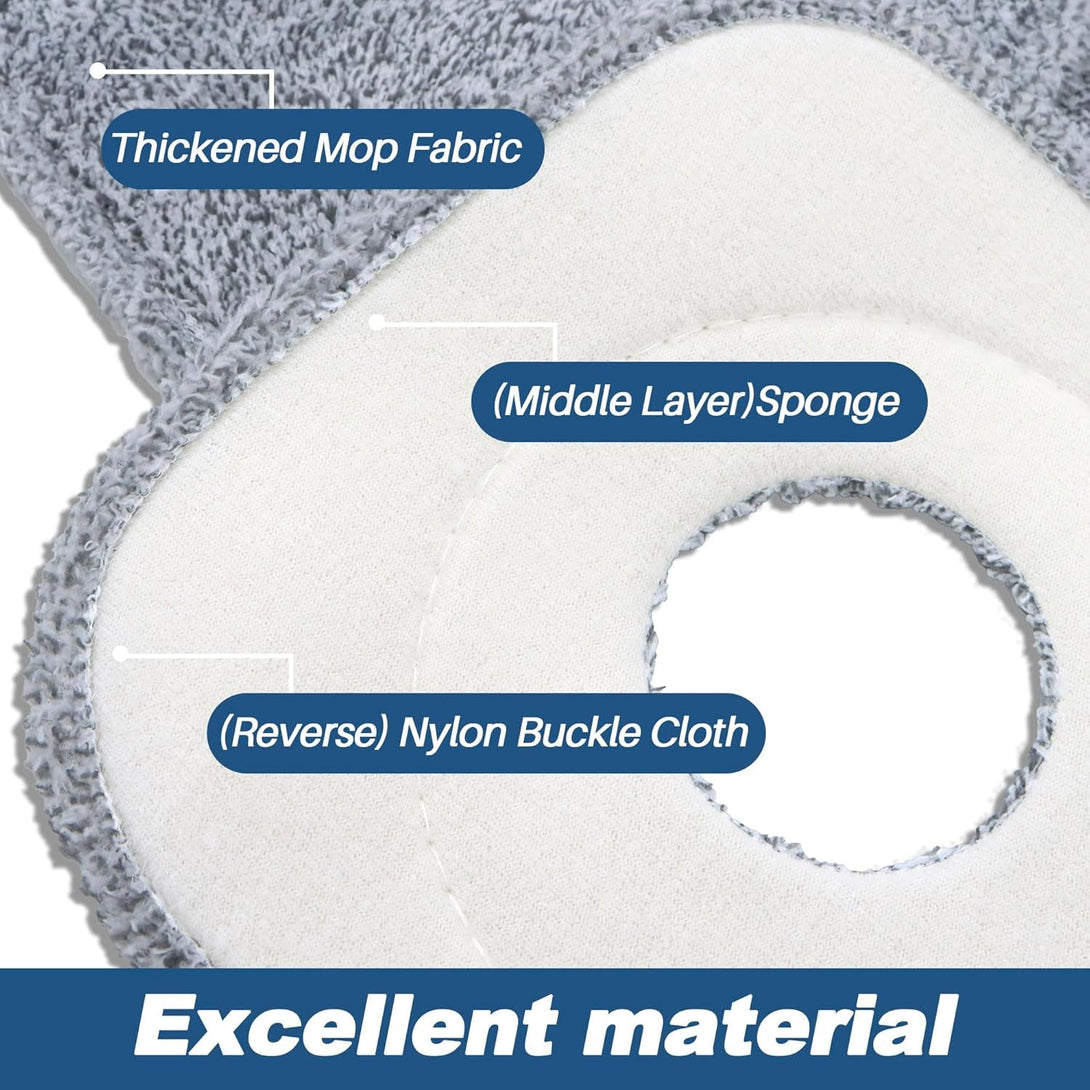 6-Pack Square Mop Replacement Pads for True and Tidy - 9X9 Inch Microfiber Refills Compatible with Most Square Spin Mops