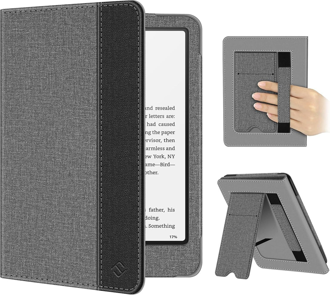 Fintie Case for 7"/6.8" Kindle Paperwhite(12Th/11Th Generation-2024/2021) and Kindle Colorsoft Signature Edition -Slim Foldable Stand Cover Auto Wake/Sleep for Paperwhite 2024, Gray