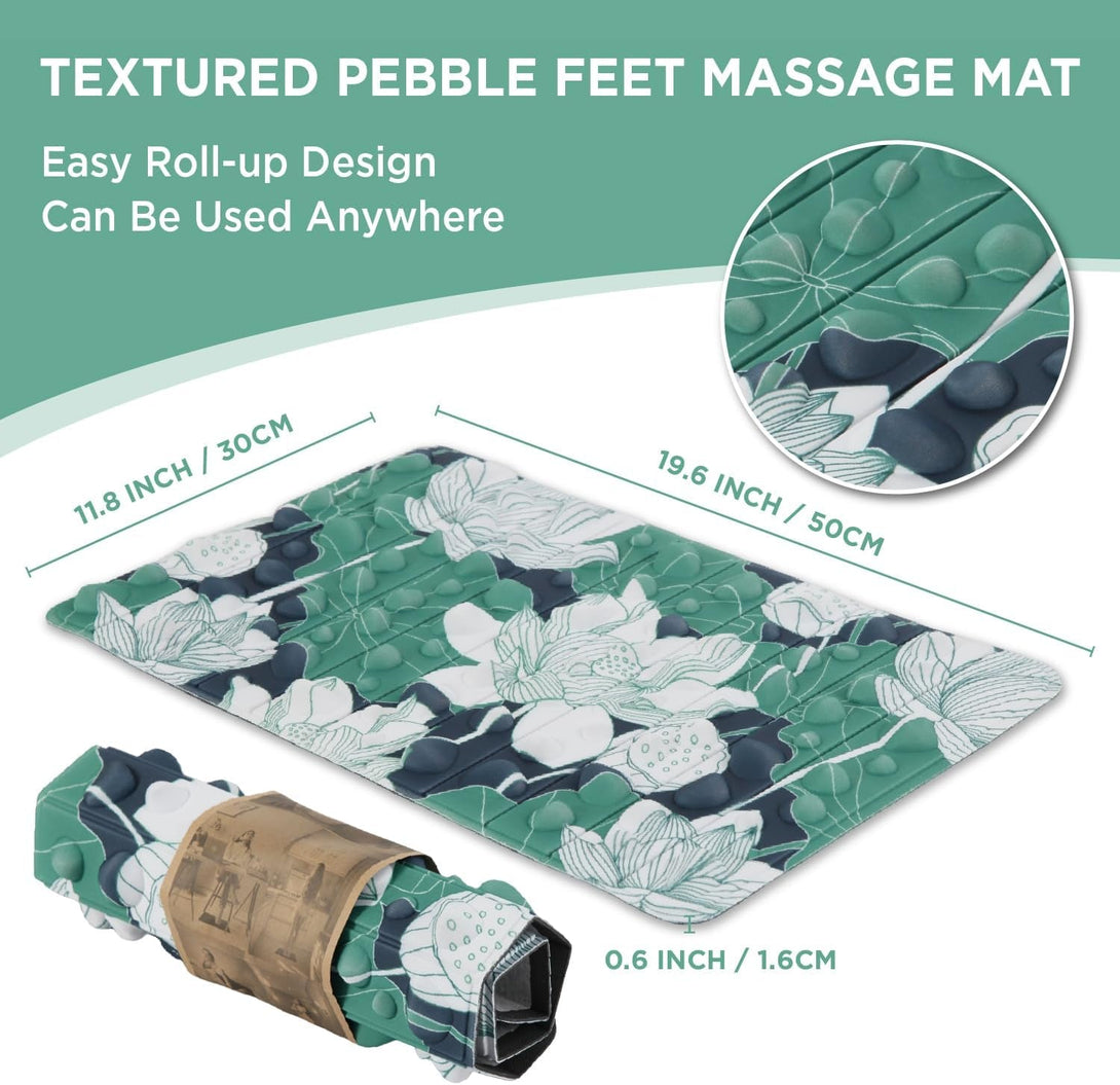 Foot Massager Mat | Relieve Foot Pain Plantar Fasciitis Heel Arch Pain & Stress - Travel Reflexology Mat
