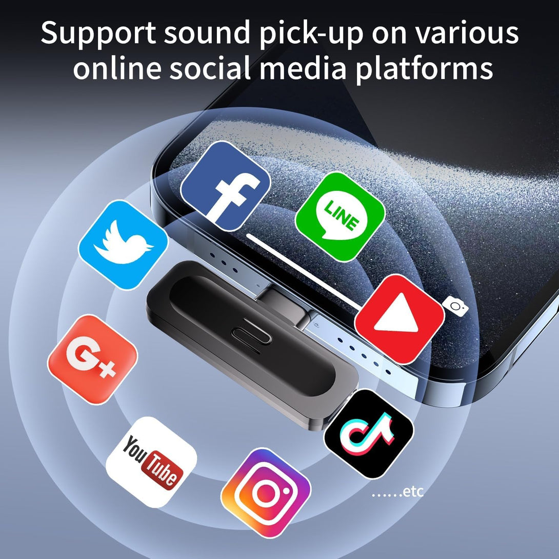 2 Pack Wireless Mini Lavalier Lapel Microphone for Iphone,Ipad(Lightning) - 65Ft Cordless Clip on Dual Mics with Noise Reduction 6H Working Time for Video Recording Vlogging, Youtube, Interview