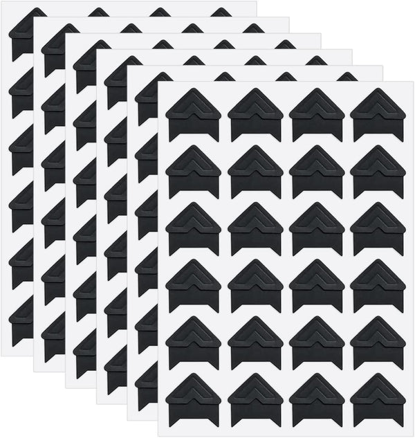 12 Sheets 288 Count Self-Adhesive Photo Corners Stickers, Acid Free Photo Mounting Corners for Scrapbooks, Memory Books, DIY Picture Album, Journal (Black)