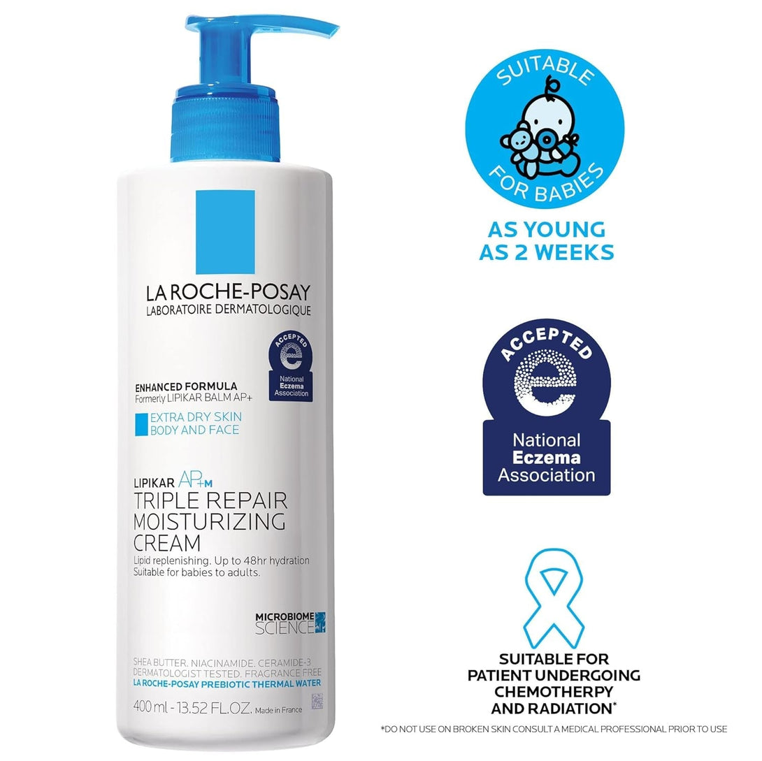 La Roche-Posay Lipikar AP+ Triple Repair Moisturizing Cream | Face & Body Lotion for Dry Skin | Shea Butter & Niacinamide Moisturizer | Gentle Face & Body Cream for Dry, Rough & Sensitive Skin