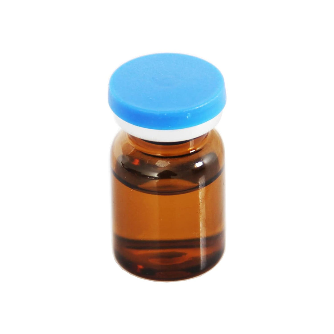 5Ml Amber Glass Vials-1-1/2 Dram Amber Glass Headspace Vials with Plastic-Aluminum Flip Caps and Rubber Injection Stoppers, 100 Pack, 20Mm Flat Bottom Lab Vial