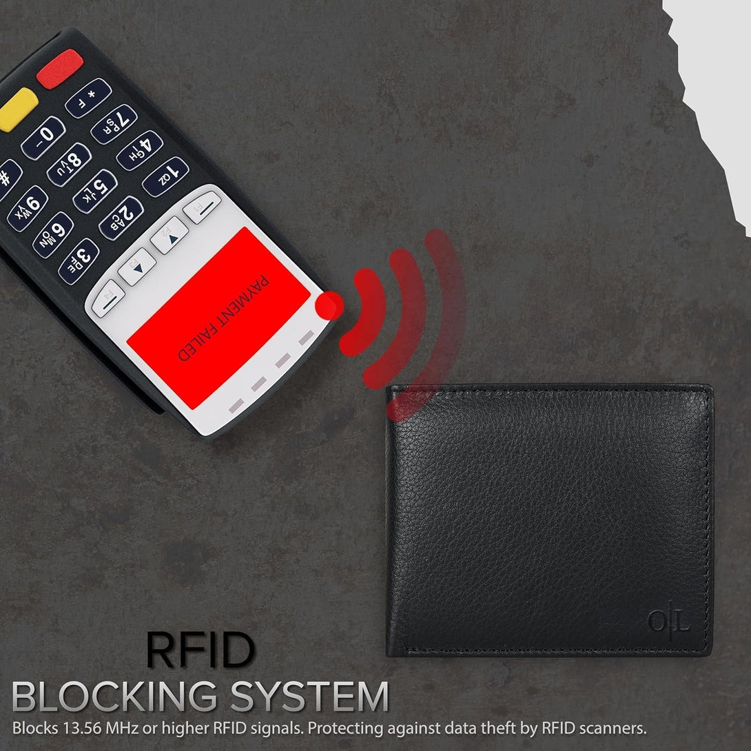 Slim Leather Wallet for Men - RFID Wallets Credit Card Holder Ultra Thin Gift for Mens, Front Pocket Minimalist Design