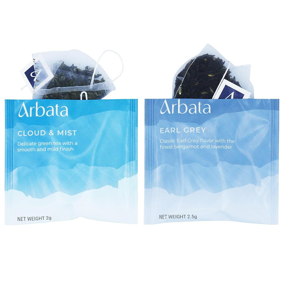 Arbata Assorted Artisinal Tea Sampler (14 Pyramid Tea Bags) Chai, Peach, English Breakfast, Chinese, Earl Grey, and Mint Teas - Green, Black, Herbal Tea Gift Set