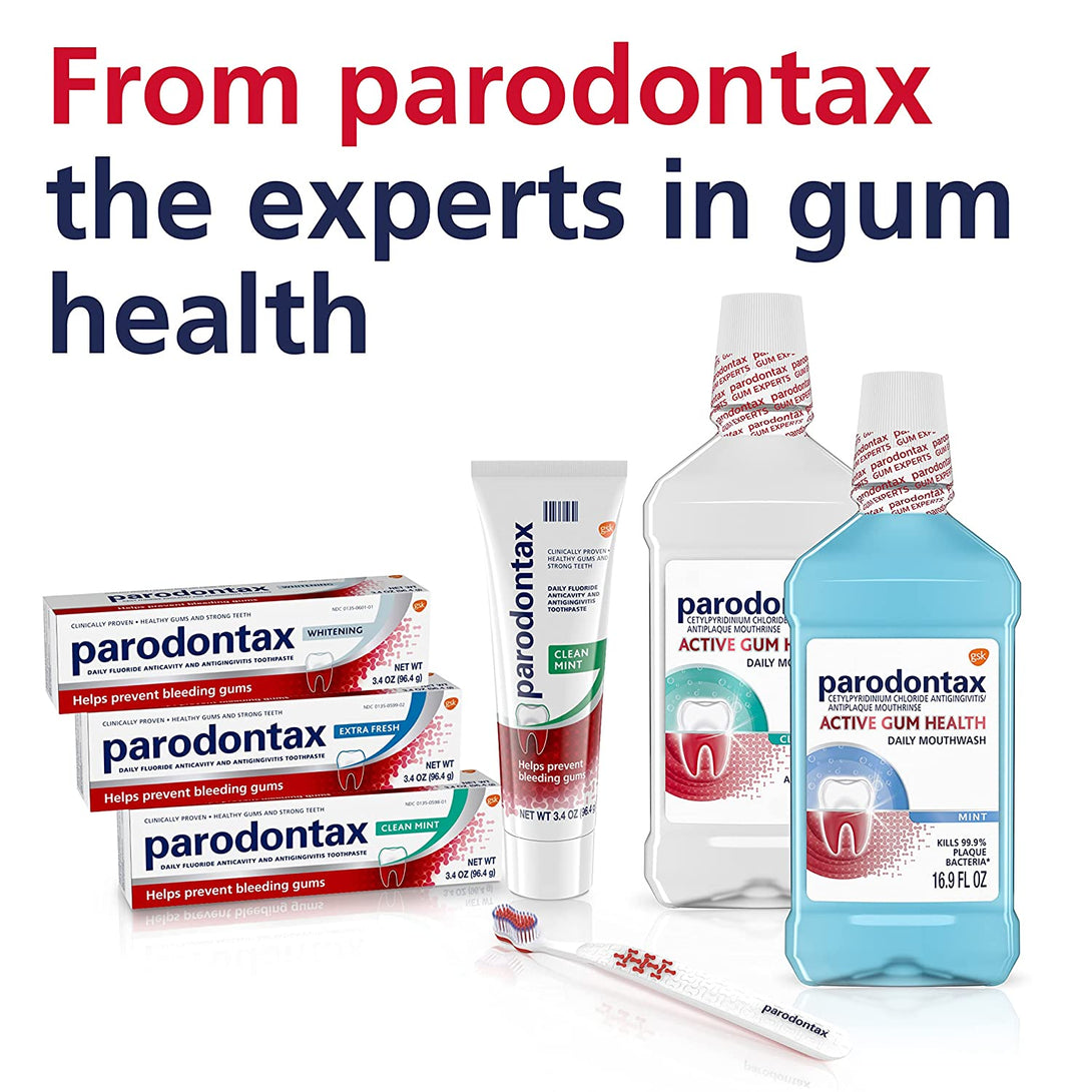 Parodontax Clean Mint Toothpaste for Gum Health, Helps Cavity Prevention, Anticavity and Antigingivitis - 3.4 Oz X 3