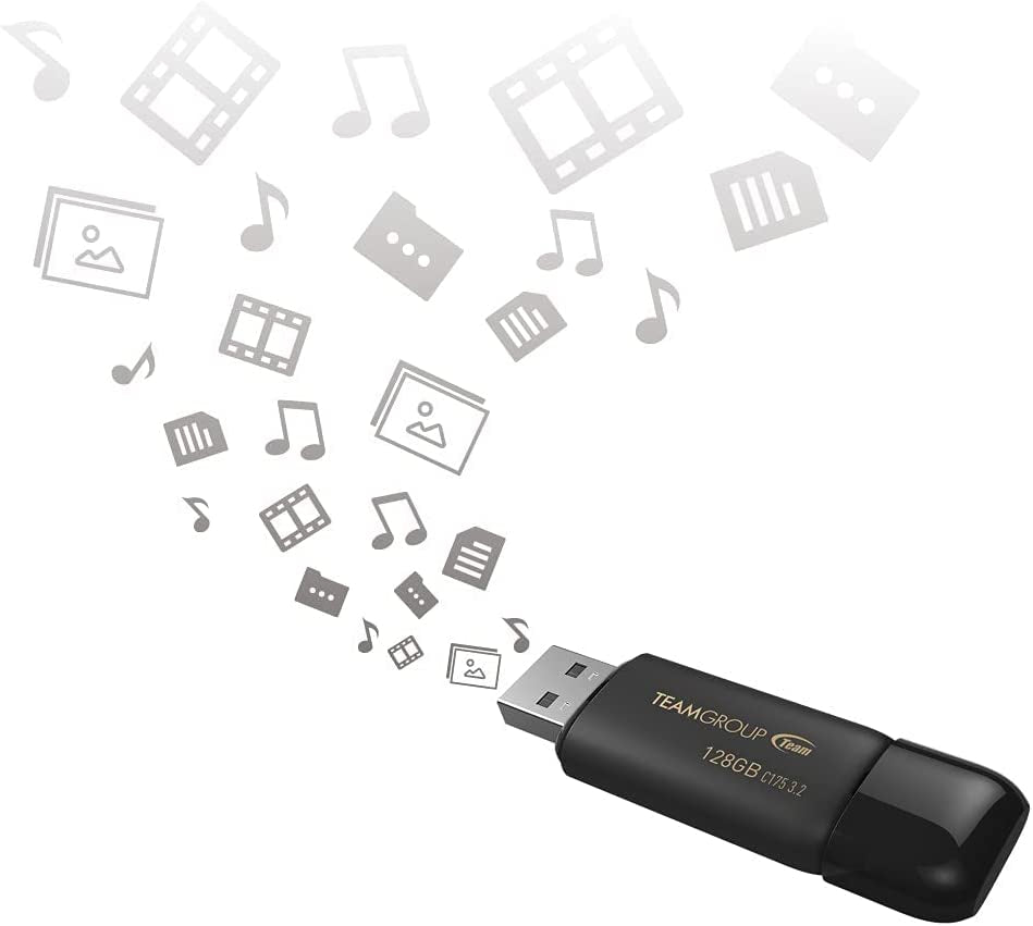 TEAMGROUP C175 256GB 2 Pack USB 3.2 Gen 1 (USB 3.1/3.0) Read 100Mb/S Flash Thumb Drive, External Data Storage Memory Stick Compatible with Computer/Laptop Matte Black TC1753256GB22