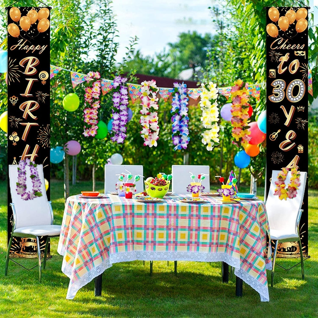18 Counts Hawaiian Leis, Flower Hair Clip, Headbands and Wristbands, Perfect Luau Party Supplies for Summer Beach Vacations, Essential Party Decorations for Birthday, Graduation, and Wedding