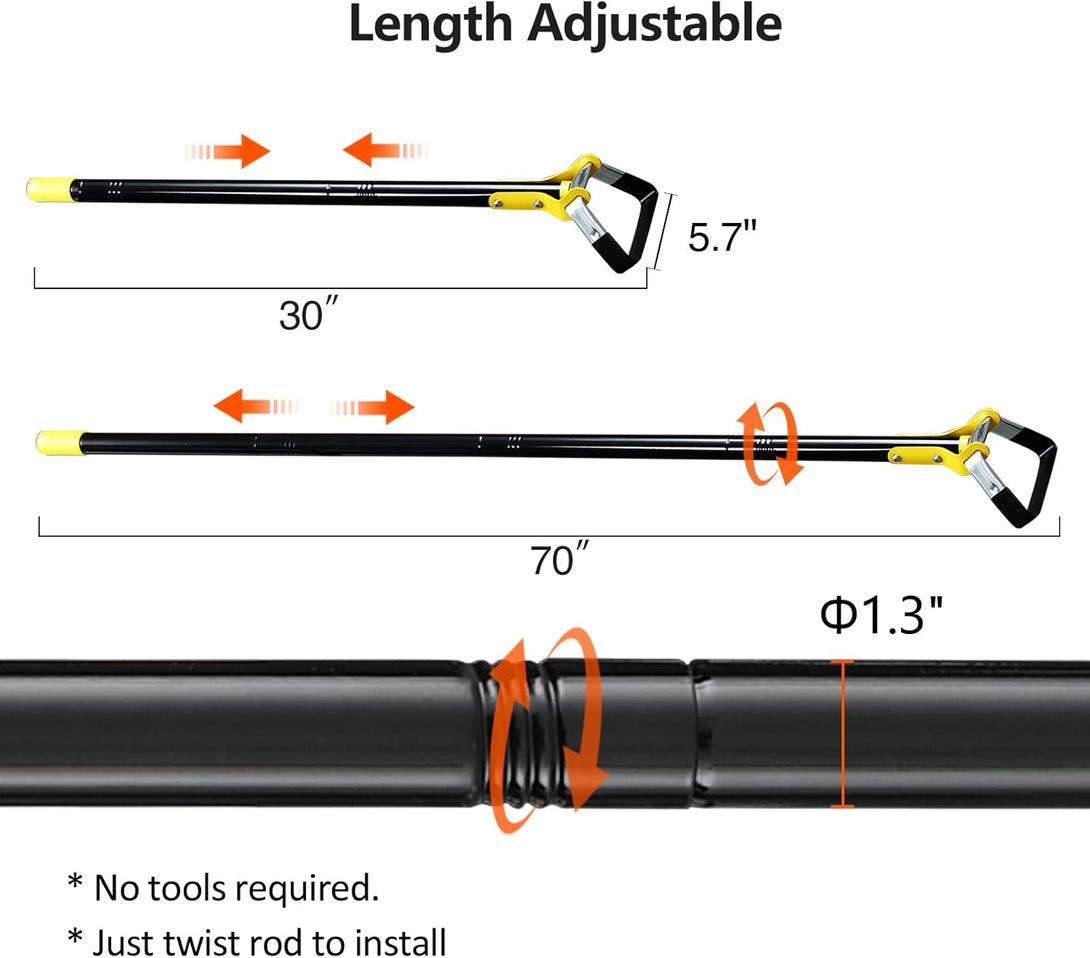 Donsail Hoe Garden Tool - Scuffle Garden Hula Hoes for Weeding Gardening Long Handle Heavy Duty - Adjustable Weeding Loop Stirrup Hoe 30-70 Inch Black