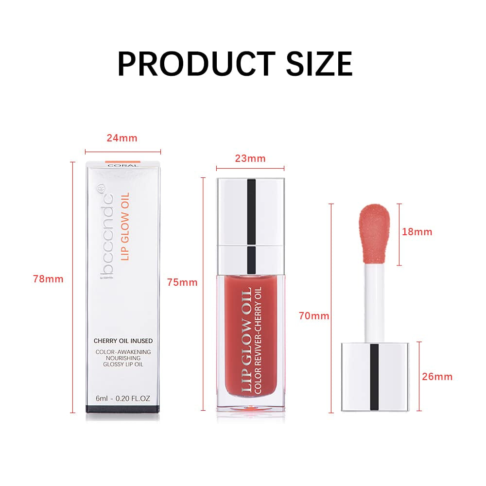 Hydrating Lip Glow Oil, Moisturizing Lip Glow Oil, Nourishing Glossy Transparent Lip Oil, Plumping Lip Oil, Lip Balm, Non-Sticky Tinted Toot Lip Balm for Lip Care