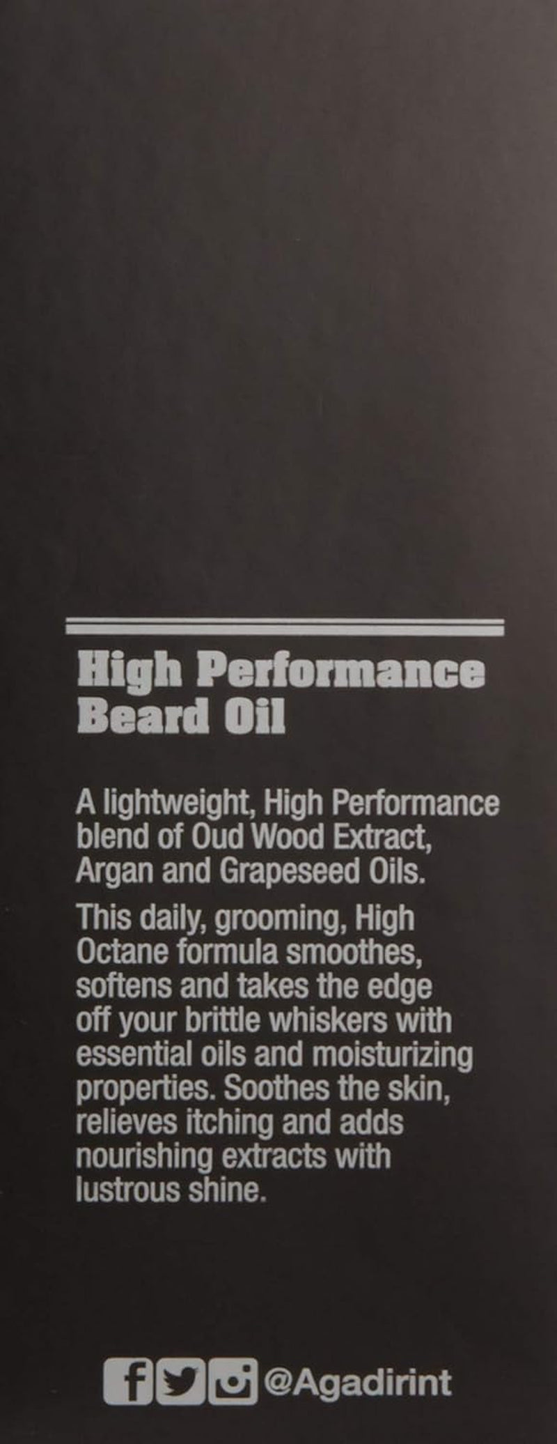 AGADIR Oud Wood Beard Oil, 1.5 Fl Oz