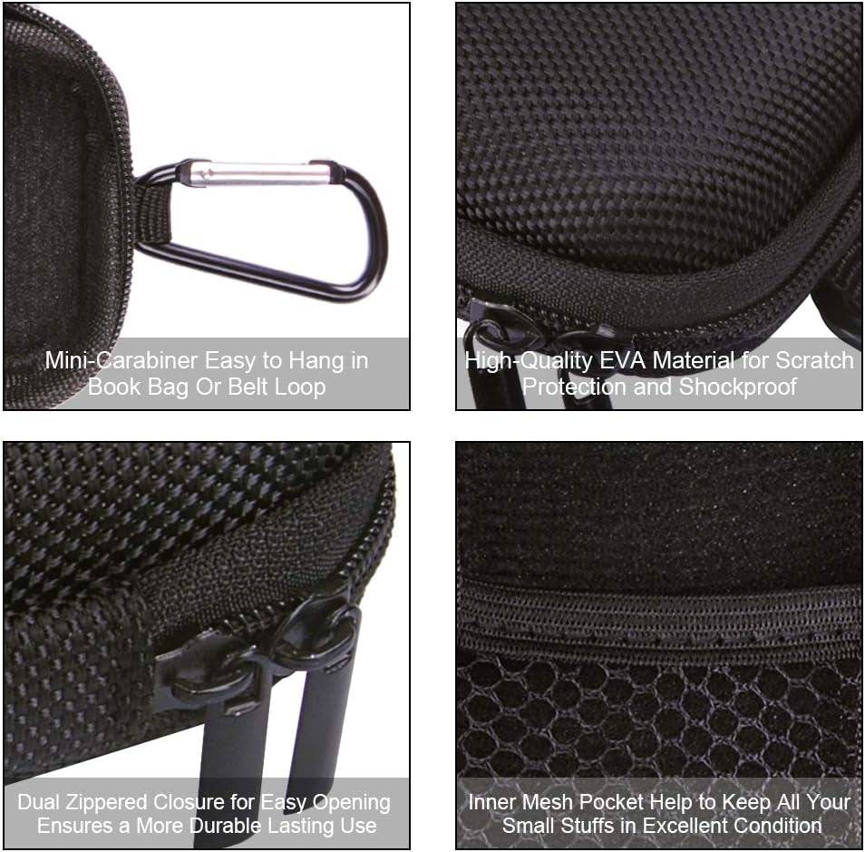 HOOTEK Durable MP3 Player Case, USB Flash Drive Case Bag Wallet, 2Pack EVA Shockproof Hard Carrying Travel Case Bag SD Memory Cards Cable Organizer for Headset, USB Cable and Electronic Accessories