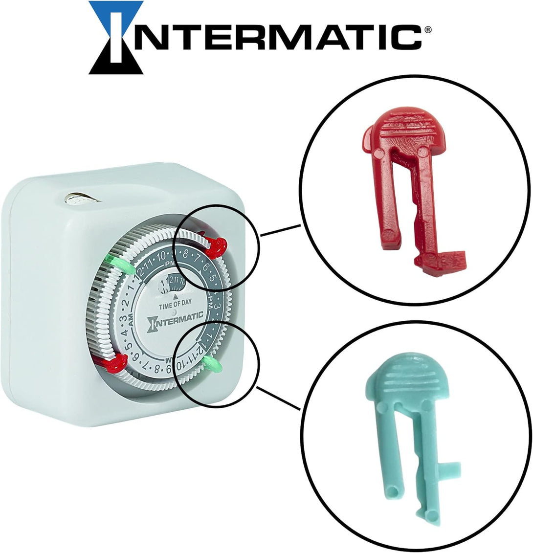 Intermatic Cycle Timer Clock ON/OFF Plastic Switch Trippers - P1000 PB PF1100 Series, 2 Red, 2 Green