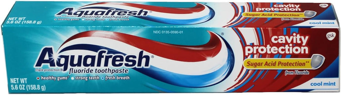 Aquafresh Cavity Protection Tube Cool Mint, 5.6 Ounce (Pack of 6)
