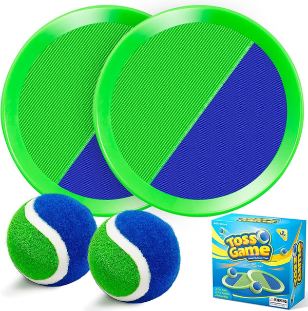 Ball Catch Game, Kids Toss Game for Ages 3 4 5 6 7 8-12 Year Old Boy Girl, Catching Balls Set with 2 Ball Paddles for Outdoor Yard Game, Pool or Beach Toys for Birthday Gifts Easter Basket Stuffers