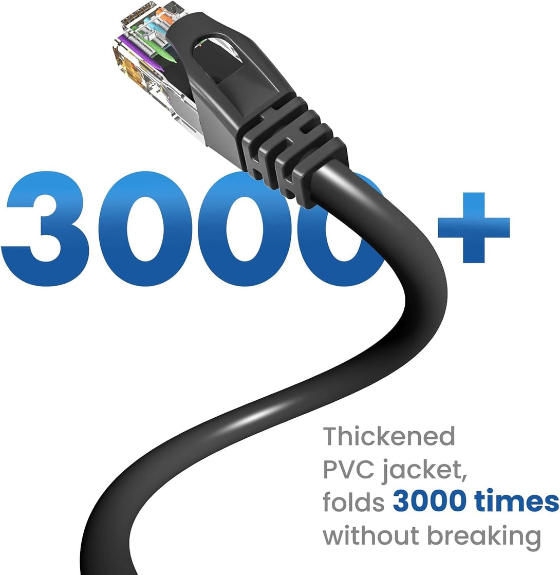 Cat6 Ethernet Cable, 8 Feet (6 Pack) LAN, Utp Cat 6, RJ45, Network Cord, Patch, Internet Cable - 8 Ft