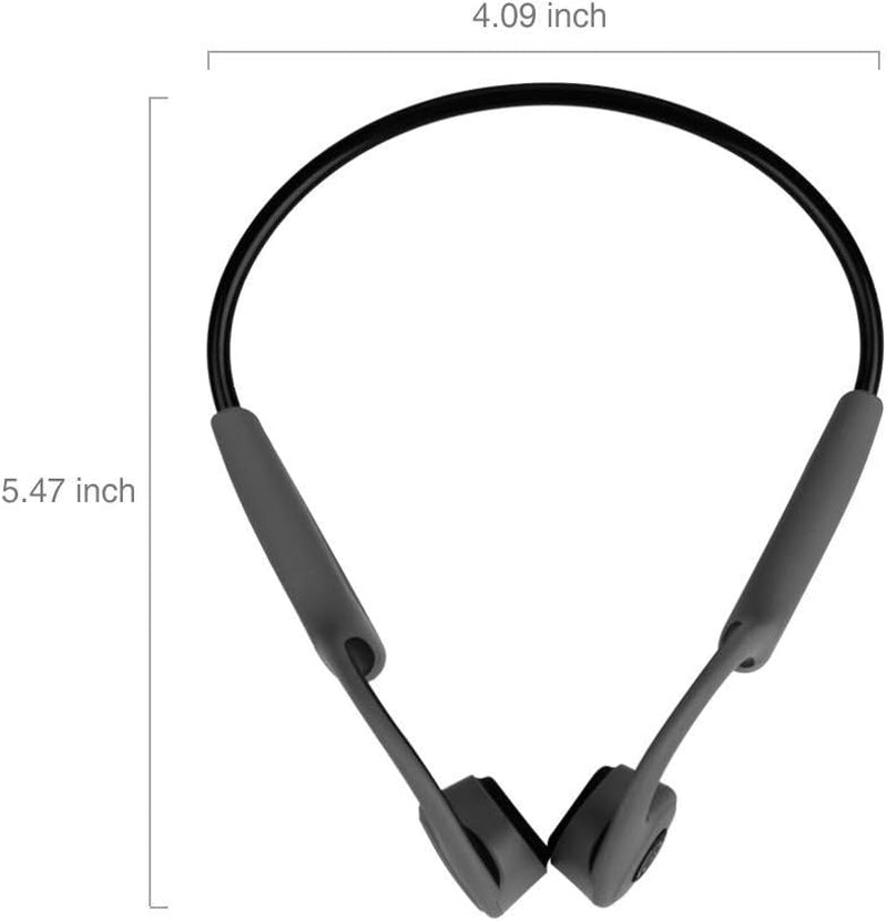 Bone Conduction Headphones Bluetooth 5.0 Open Ear Wireless Titanium Hifi Stereo with Mic Sweatproof Sports Headphones for Running Driving Cycling (Black)