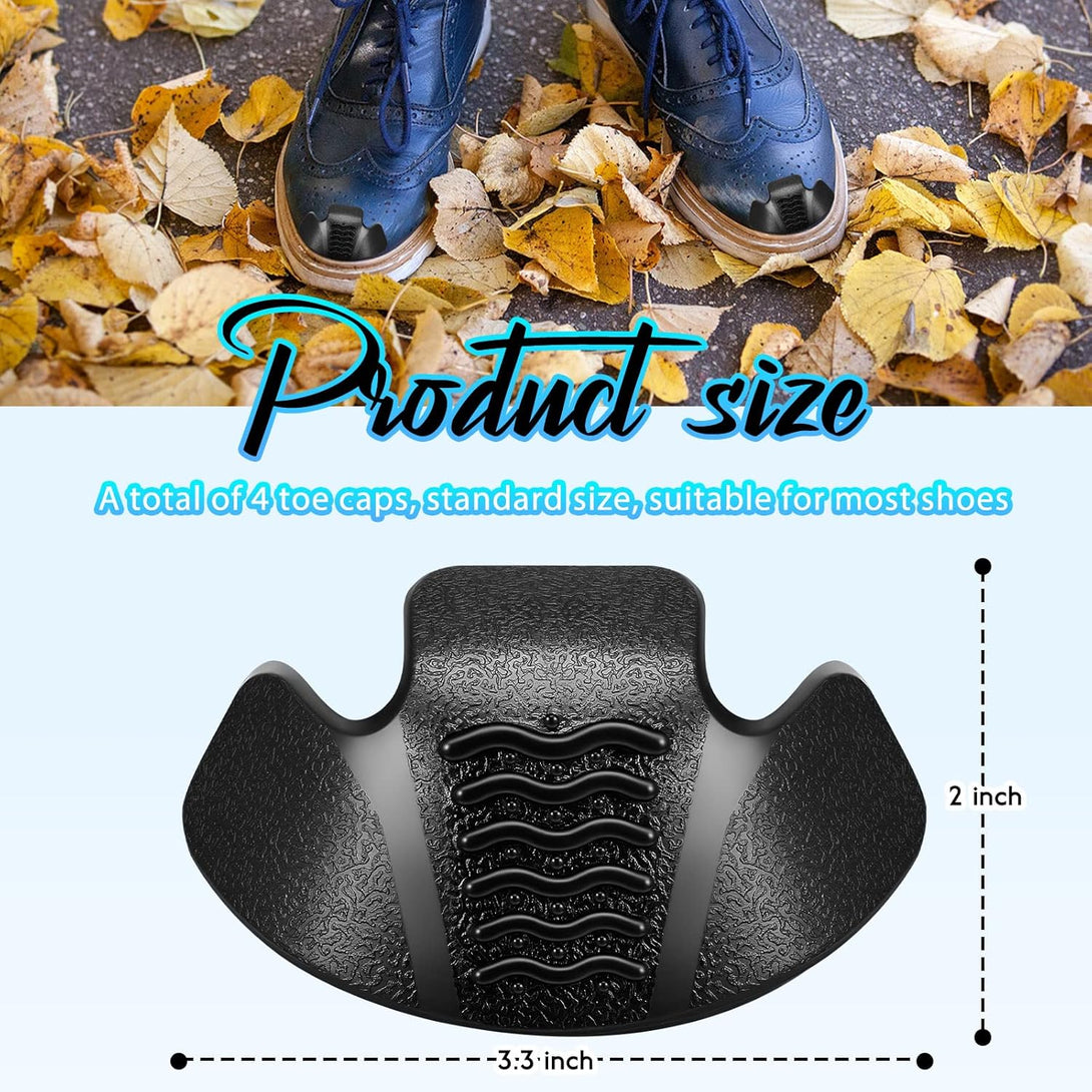 Bencailor Boot Toe Protectors 4 Pieces Boot Guards Work Boot Protector Work Boot Toe Cover for Boots Camping Climbing Guards, Glue and Sandpaper Are Not Include