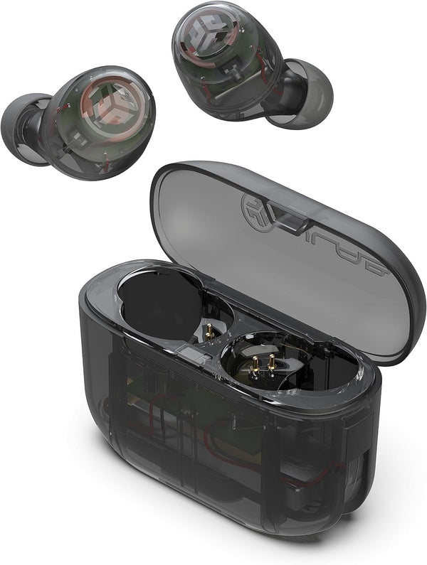 Jlab Go Air Pop True Wireless Bluetooth Earbuds & Charging Case, Clear, Dual Connect, IPX4 Sweat Resistance, Bluetooth 5 Connection, 3 EQ Sound Settings Signature, Balanced, Bass Boost
