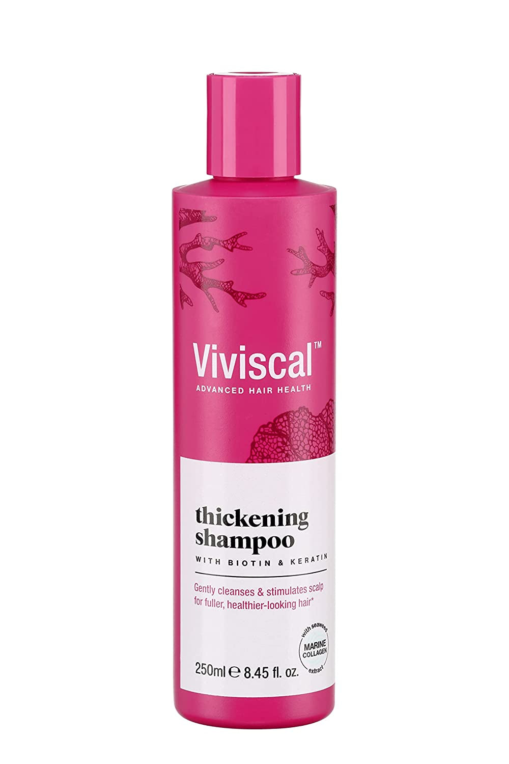 Viviscal Thickening Shampoo, Formulated with Biotin and Keratin, Fortified with Marine Collagen and Seaweed Extract, Strengthens and Reduces Breakage, Healthier Looking Hair 250Ml (8.45 Fl. Oz.)