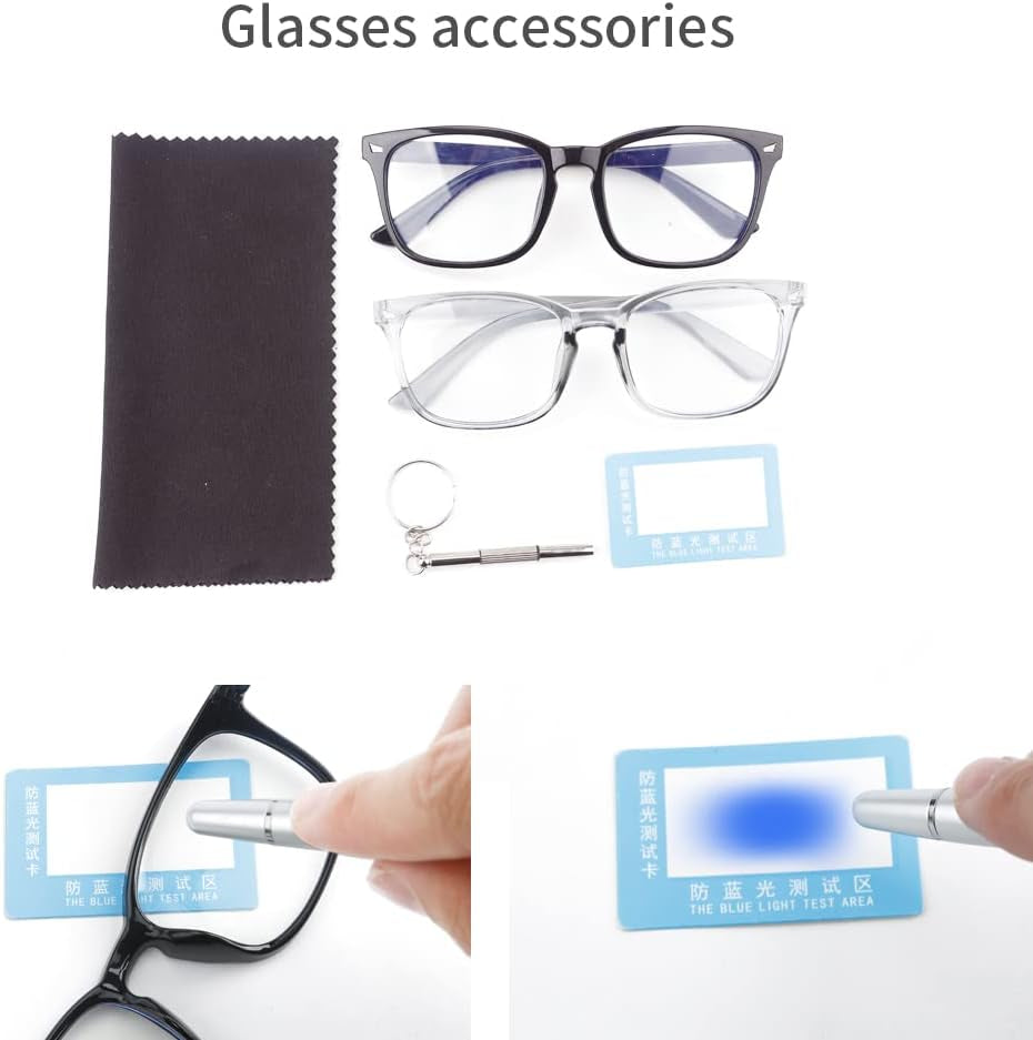 AFNWQI Fashion Square Blue Light Blocking Glasses - Clear Computer & Gaming Glasses for Women and Men