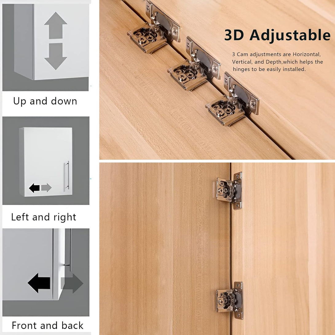 1/2 Inch Overlay Soft Close Cabinet Hinges, 10 Pack Slow Soft Close Hinges for Kitchen Cabinets Satin Nickel Hidden Self Closing Kitchen Cabinet Hinges