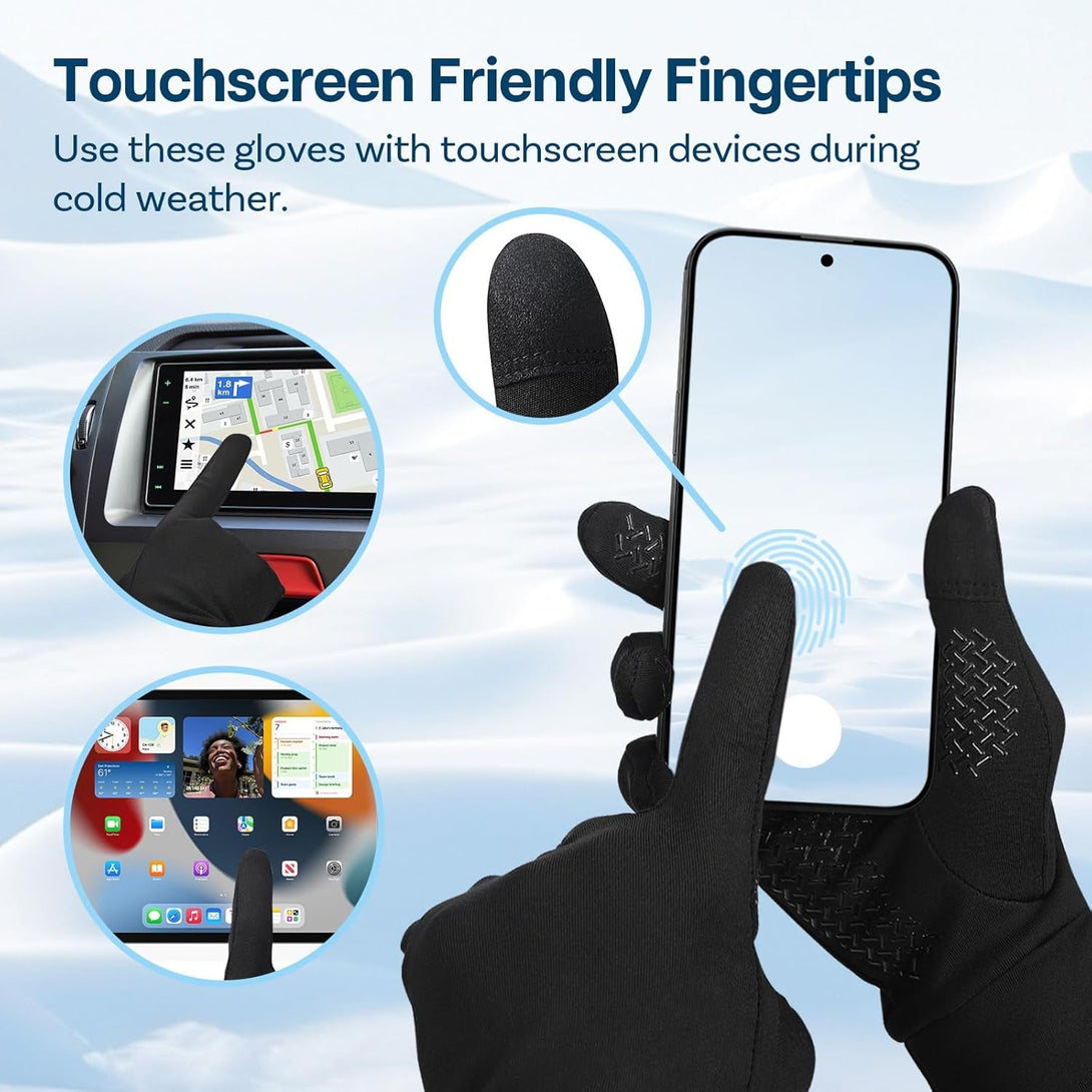 Touch Screen Winter Gloves anti Slip Lightweight by MMOBIEL – Cold Weather Gloves for Running, Hiking, Cycling, Biking, Texting – Warm Touchscreen Outdoor Sports Hand Coverings - Men & Women – Size M