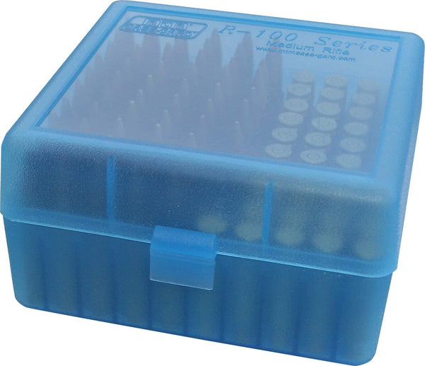 MTM 100 round Flip-Top Rifle Ammo Box 22-250, 308 Win, 243